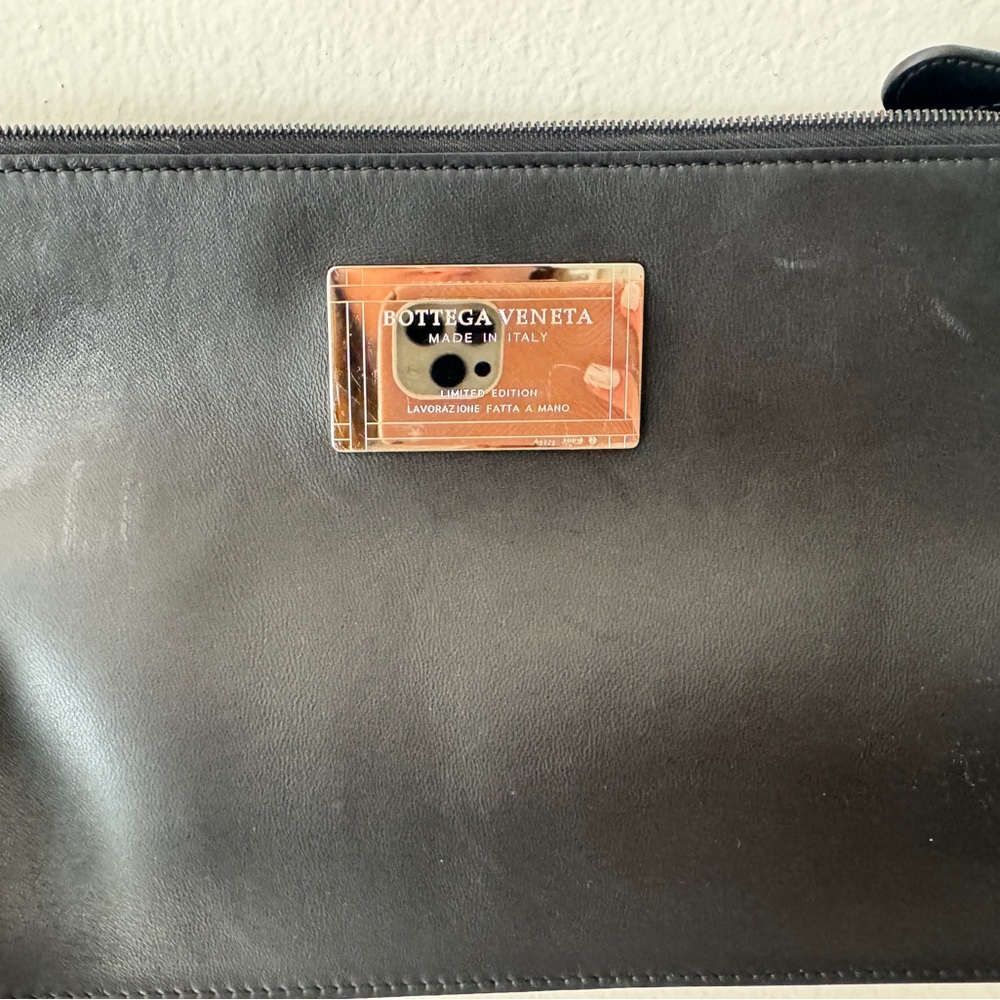 Bottega Veneta Black Leather Wristlet
